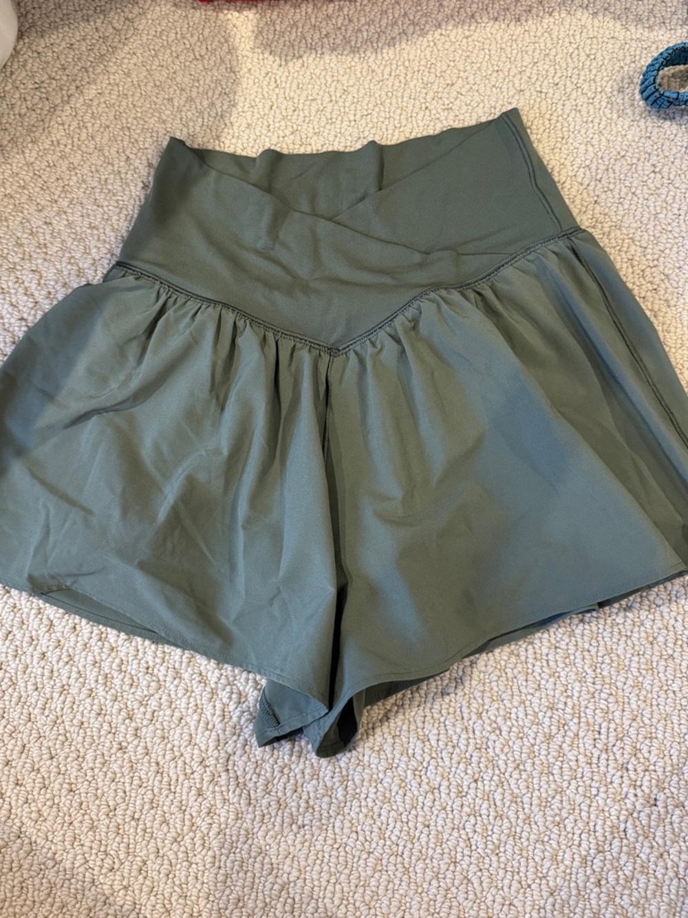 aerie Olive Athletic Skort-Style High-Rise Shorts
